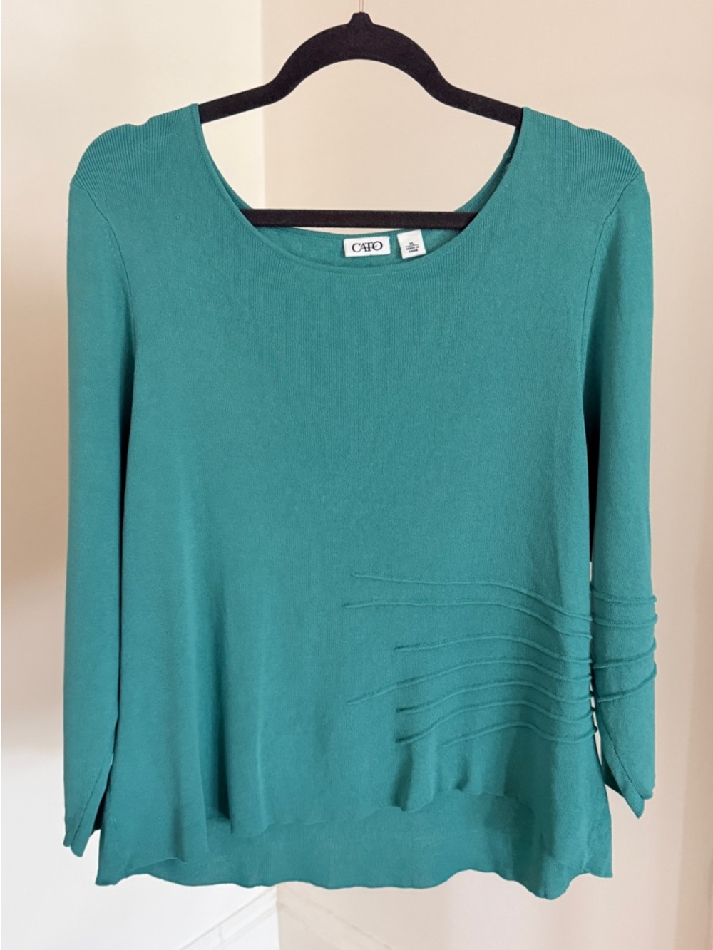 Cato Teal Crewneck Knit Top
